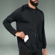thumbnail image 2 of Blusa de manga larga con capucha para hombre, color liso, informal, holgada, a la moda, elástica, deportiva, con cremallera y bolsillo, blusa de manga larga con capucha, blusa de poliéster para hombre, 2 of 5