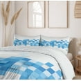 thumbnail image 6 of Ambesonne Abstract Duvet Cover Sets, 3D Mosaic Geometric, 2-King, Pale Blue Blue White, 6 of 7