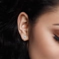 thumbnail image 4 of 0.75 CTW Trillion Cut Lab Grown Diamond Solitaire Earrings With Bezel Setting in 14K White Gold for Everyday Wear or Special Occasions, 4 of 5