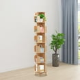 thumbnail image 2 of DouSeiAi 6 Tiers Rotating Bookshelf, 76'' Tall Solid Wood Spinning Bookshelf Organizer for Kids&Adults, Revolving Bookcase for Home Office Study Room, 2 of 15