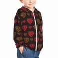 thumbnail image 2 of Rocae Gold Glitter Heart for Kids Sun Protection Hoodie Quick Dry Lightweight Kids Zip-Up Hoodie for Boys and Girls 18 Months, 2 of 8