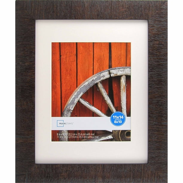 Mainstays Sierra Medium Brown 11x14 to 8x10 Picture Frame