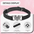 thumbnail image 4 of Miaocao 2 Pack Diamond Cat Collar with Bells and Safety Belt, Adjustable Soft Velvet Kitten Collar with Bling Heart Jewelry, Cute Purple & Pink Cat Collars for Girls & Boys(Neck Girth 8"-10"), 4 of 7