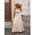 thumbnail image 5 of Womens Khaki Halter Maxi Dress Cutout Waist Beaded Detail Ruched Bodycon, 5 of 7