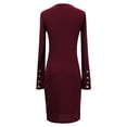 thumbnail image 5 of IDALL Midi Dresses,Long Sleeve Dress Women Sexy Solid Long Sleeve Off Sweater Dress Bodycon Dresses,Sexy Dresses,Mini Dress Red Dress XL, 5 of 9