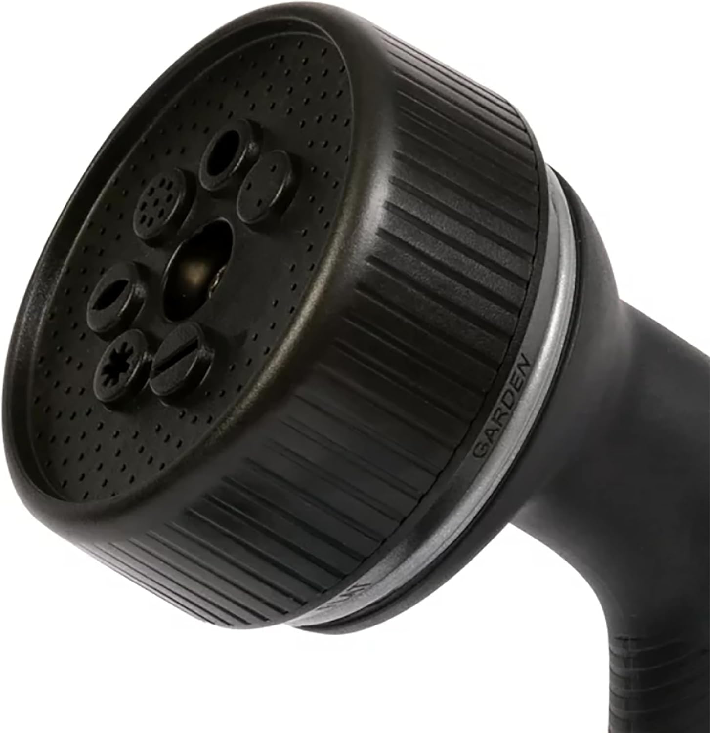 Medium Duty Garden Hose Nozzle with 7 Adjustable Spray Patterns, Water Hose Nozzle for Watering Garden or Lawn, Black