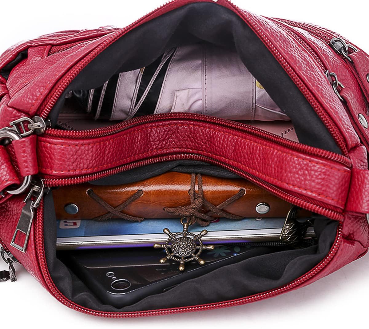 Shoulder Bag for Women, Soft PU Leather Purses with Multi Pockets Crossbody Bag Pocketbooks for Daily Use Travel