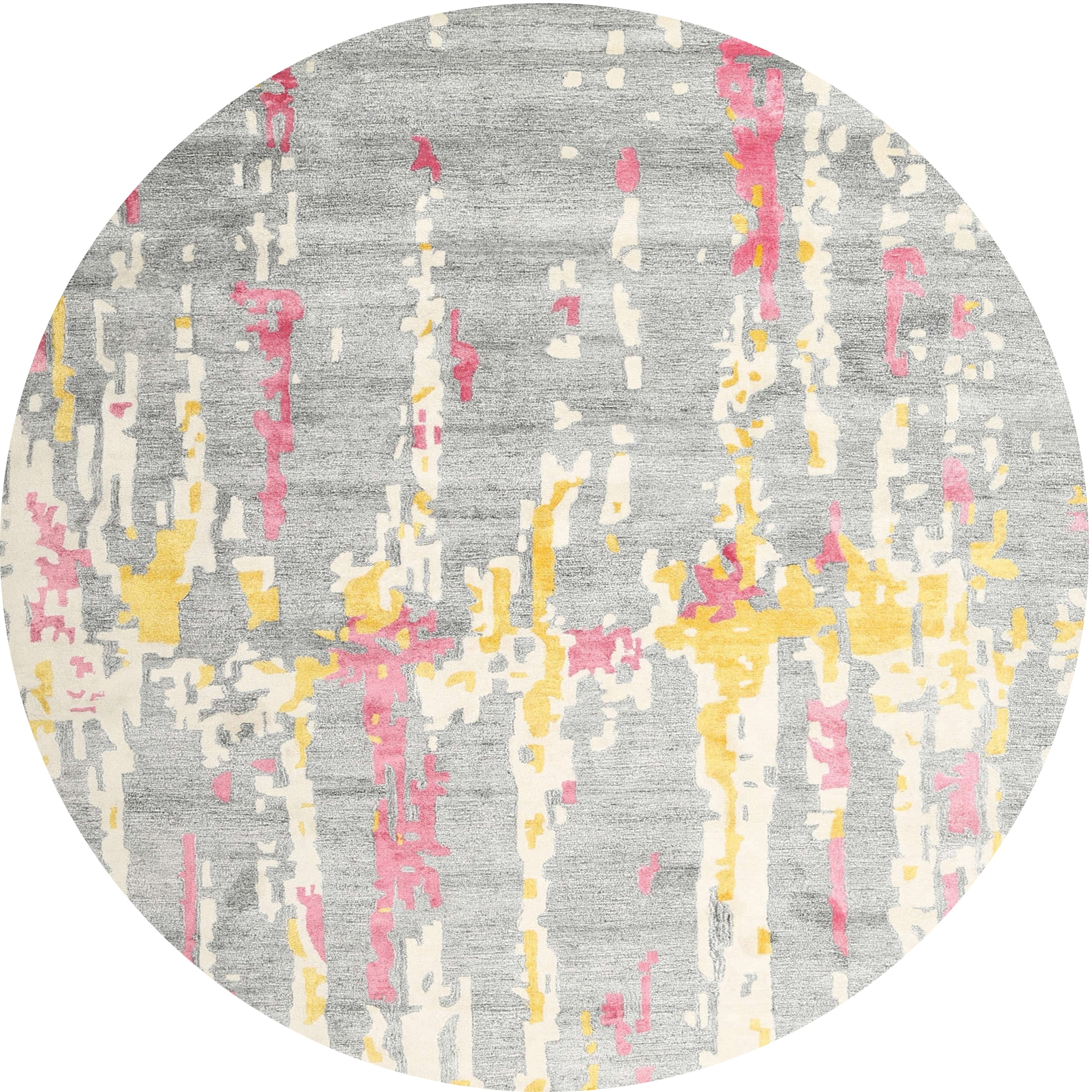 Ahgly Company Indoor Round Contemporary Tan Brown Gold Abstract Area ...