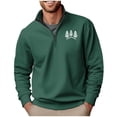 thumbnail image 2 of UVEASISHA 1/4 Zip Up Sweatshirt Men Lightweight Long Sleeve Mock Neck Pullover Fashion Print Quarter Zipper Workout Shirts Fall Clothes Green L, 2 of 5