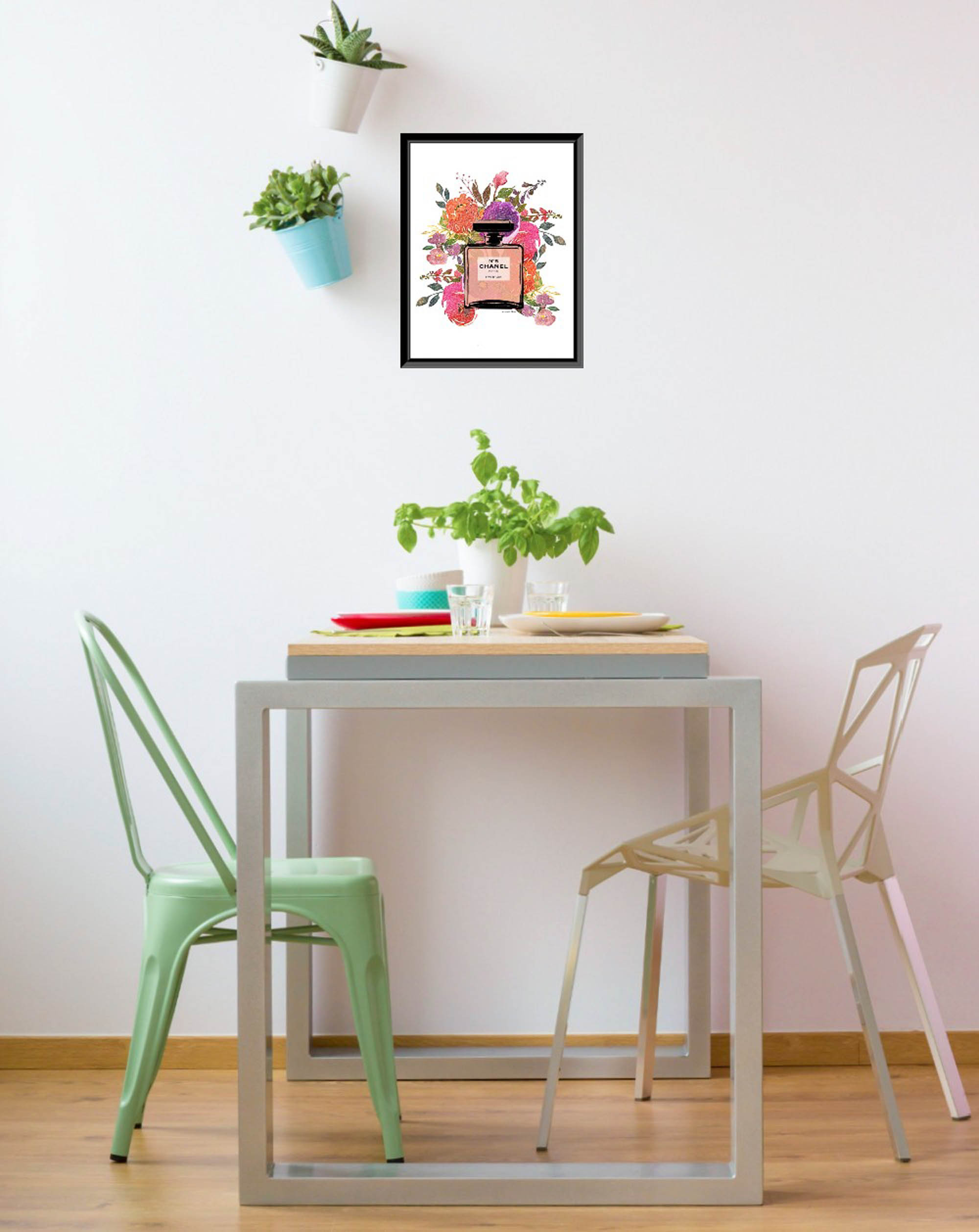 Venice Beach Collection's Glam Perfume Bottle Flower Burst 14x18 Framed Print
