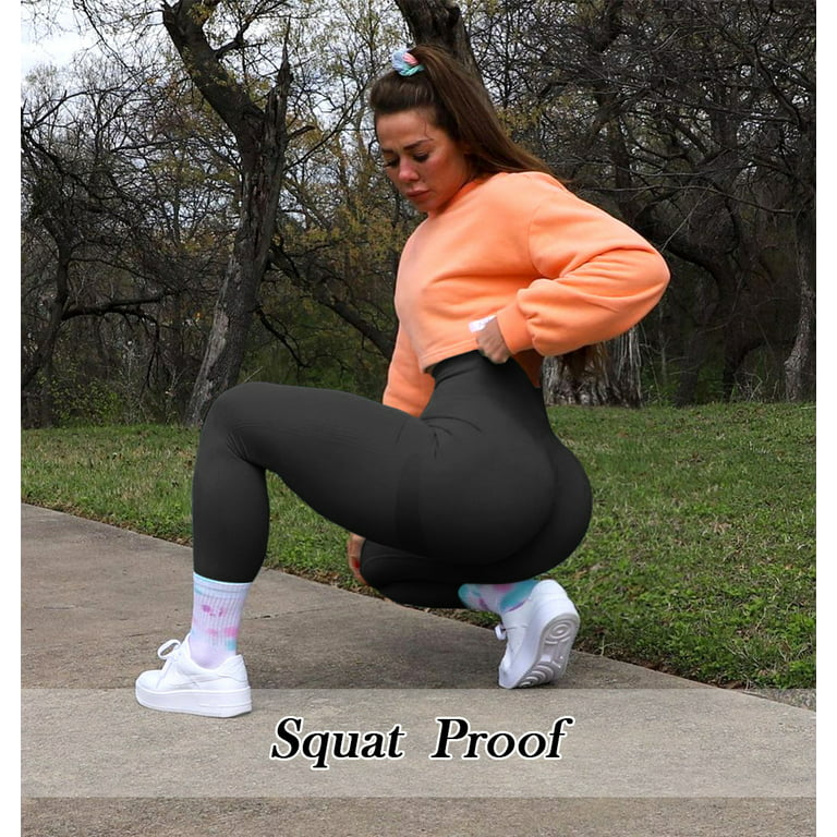 A AGROSTE Scrunch Butt Lifting Seamless Leggings Booty High Waisted Workout  Yoga Pants Anti-Cellulite Scrunch Pants Black-XL 