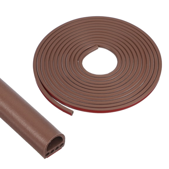 3/8 Inch x 20 ft Weather Stripping Door Seal Strip, Self Adhesive Silicone Seal Tape fit 5-7mm , Brown