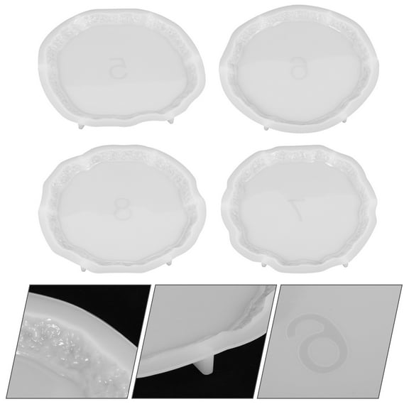 LABSERRON 4Pcs Craft Molds for Diy Projects and present Giving White Silicone