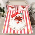 thumbnail image 2 of Homewish Santa Claus 3pcs Twin Sheet Sets for Teens Boys Girls,Geometric Stripes Twin Fitted Sheet,Xmas Snowflake Breathable Flat Sheet,Lightweight Room Decor, 2 of 7
