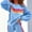 Blue, variant on VIWORLD 2-Piece Women's Rainbow Striped Sweatsuit Long Sleeve Crewneck Lounge Set with Elastic Waist Pants Black，S