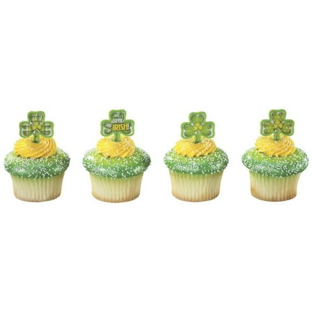 Patricks Day Picks - St. Patrick's Day Plaid Cupcake / Desert / Food Decoration Topper Picks -24pk