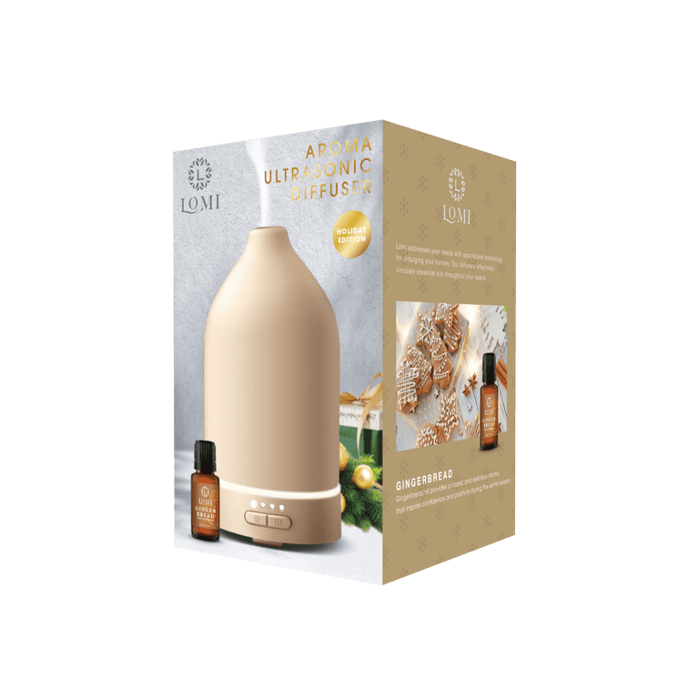 Lomi Aroma Evergreen Oil Mist Machine, Ultrasonic Diffuser, Tan