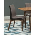 thumbnail image 2 of Set of 2 Grey Fabric Dining Chairs in Walnut Finish | Bring Mid - century Vibe to Dining | Asian Hardwood and MDF Material | Contrasting Two - tone Upholstery, 2 of 2