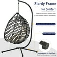 thumbnail image 5 of Indoor Outdoor Hammock Chair With Stand, Rattan Egg Swing Hanging Chair With Cushion For Balcony Bedroom Garden, 5 of 12
