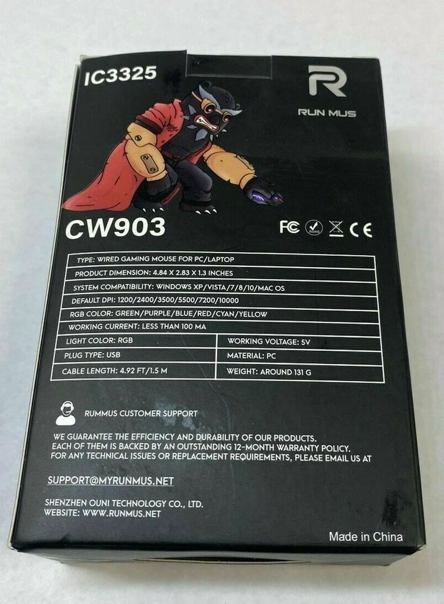 CIRCLE- Runmus Rgb Gaming Mouse With 6 Programmable Buttons Chroma Rgb Backlit Ic3325