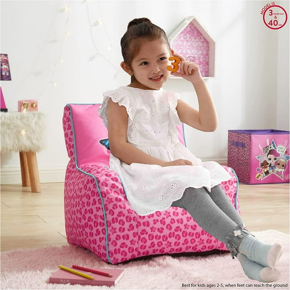 Surprise Kids Nylon Bean Bag Chair with Piping & Top Carry Handle, Large