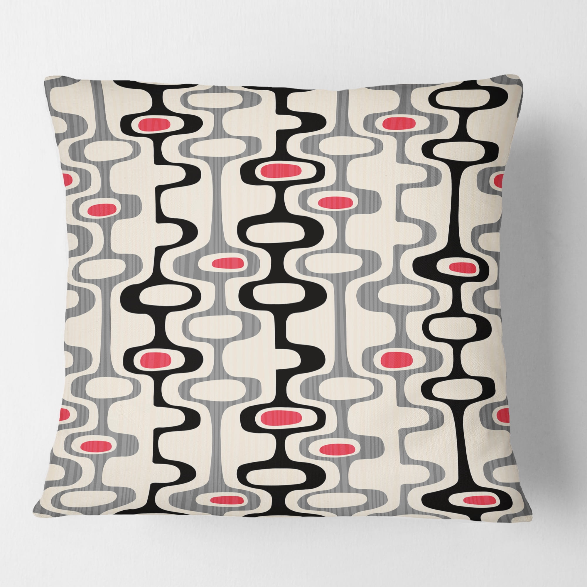 Designart Retro Abstract Design IX' Mid-Century Modern Throw Pillow - 18x18