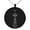 Black, variant on Stainless Steel Sacred Lotus Unalome Engraved Small Medallion Circle Charm Pendant Necklace