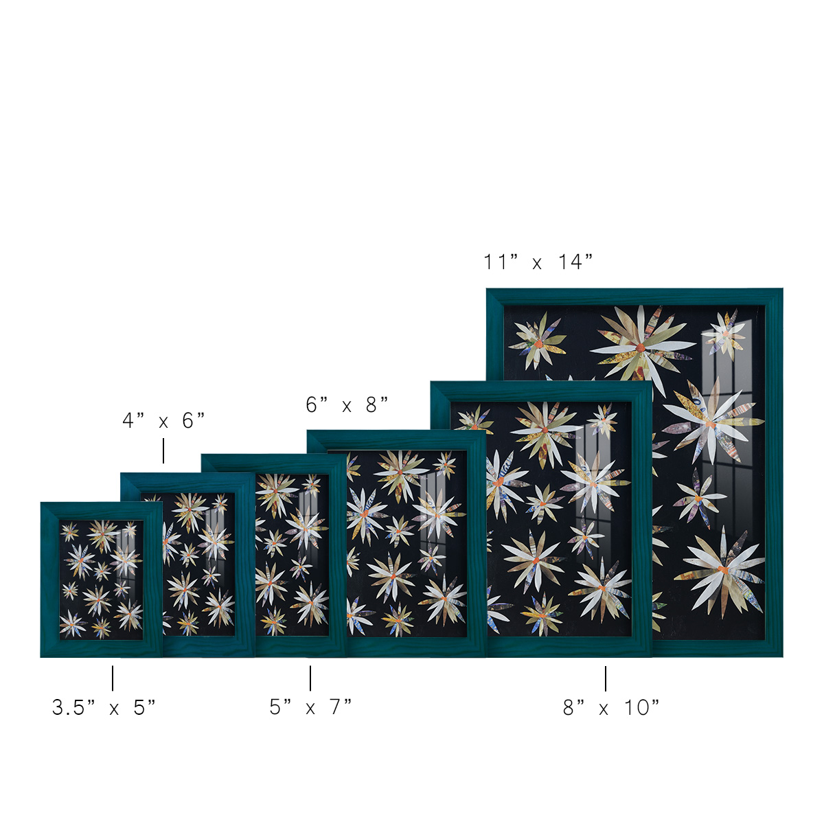 Starburst Too I - Framed Print w/glass - Ocean Blue
