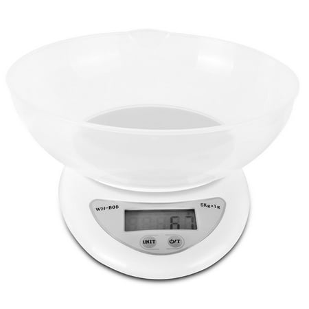 Spring Balance Scale - Digital Kitchen Scale Accuracy Food Diet Weight Balance with Plastic Platform & LCD Display | 11 lb/5 kg (Batteries Included)