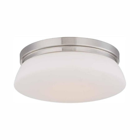 

13 In. Brushed Nickel LED Flush Mount With Opal Glass