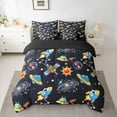 thumbnail image 2 of Feelyou Rocket Planet Bedding Comforter Set 7pcs, Mystic Outer Space Queen Bedding Sets, Teens Kids Boys Girls Reversible Queen Sheet Sets, Luxury Bedroom Decor, 2 of 7
