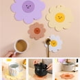 thumbnail image 5 of 6 pieces of anti-scalding, high-temperature table mats, coasters, flower-shaped silicone insulation mats. - combination:mixstyle2, 5 of 5
