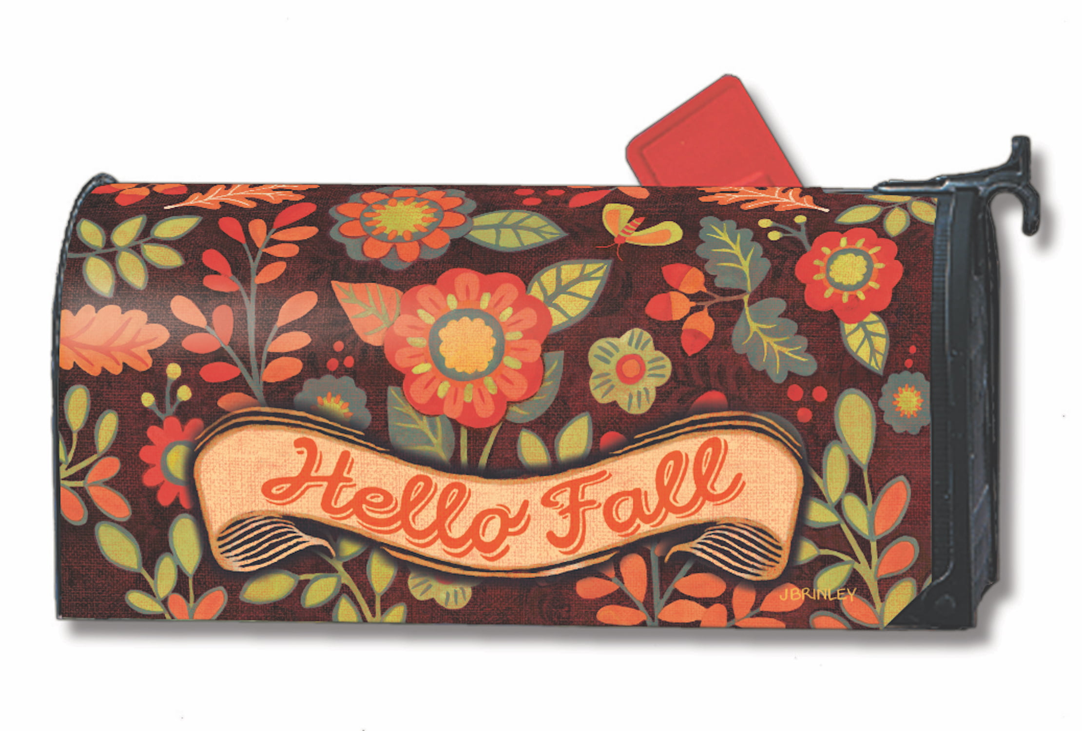 Fall Flowers Buckets Mail Box Wrap autumn basket magnetic mailwrap mailbox cover 