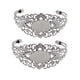 thumbnail image 2 of Pulseras de filigrana de flores DIY de 2 piezas con base ovalada en blanco Plata, 2 of 9