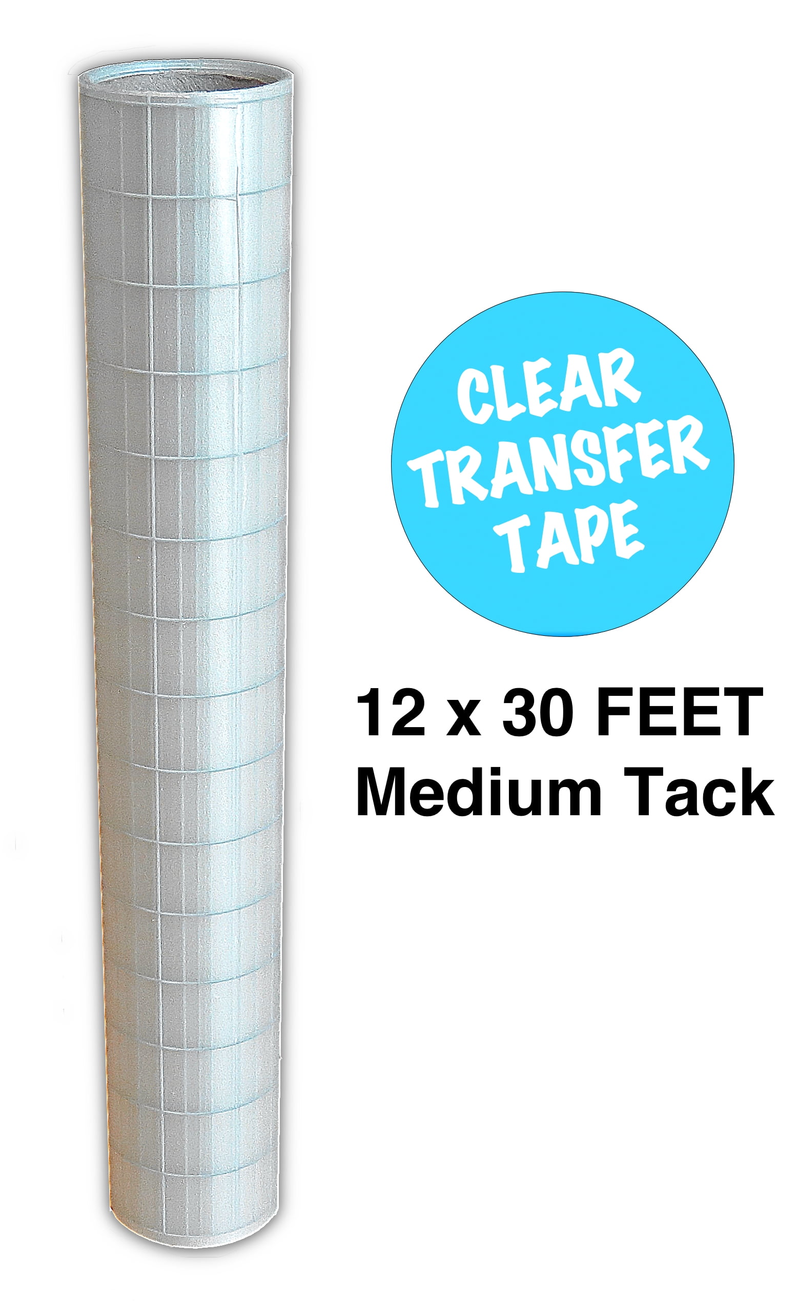 Gridlined Clear Transfer Tape - 12x30' Roll (Blue 1 Grid