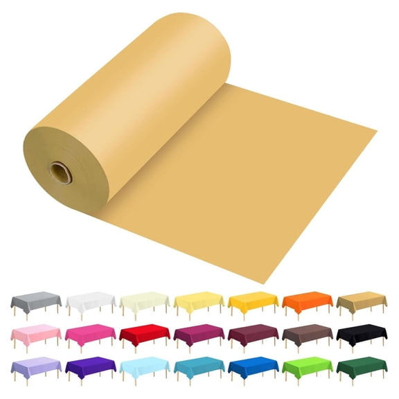 Plastic Table Cover Roll Premium Disposable Plastic Tablecloth for All Type/Shape Tables