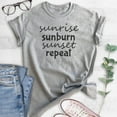 thumbnail image 2 of Sunrise Sunburn Sunset Repeat Shirt, Unisex Women's Men's Shirt, Beach Shirt, Vacation Shirt, Heather Gray, Large, 2 of 6