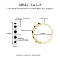 thumbnail image 6 of Rosec Jewels Real Blue Sapphire Hoop Earrings with Moissanite for Women - AAA Quality, 14K Yellow Gold, 6 of 7