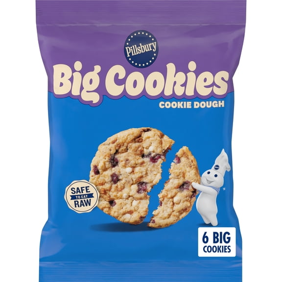 Pillsbury Ready to Bake! Big Cookies Blueberry Crumble Flavored Cookie Dough, 6 Count, 14 oz