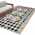 thumbnail image 2 of 3'x5' Area Rugs, Easter Indoor Outdoor Area Rug for Living Room Bedroom, Vintage Gnomes Bunny Eggs Black Buffalo Plaid Washable Bathroom Rugs Kitchen Floor Carpet Mats Home Decor Aesthetic, 2 of 8