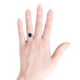 thumbnail image 5 of ANGARA Lab Grown 3.3 Ct Sapphire Halo Ring with Lab Diamond Accents for Women in 14K Rose Gold (Size-10x8mm) | September Birthstone, Anniversary, Jewelry Gift for Women | Lab-Grown Blue Sapphire Ring, 5 of 8
