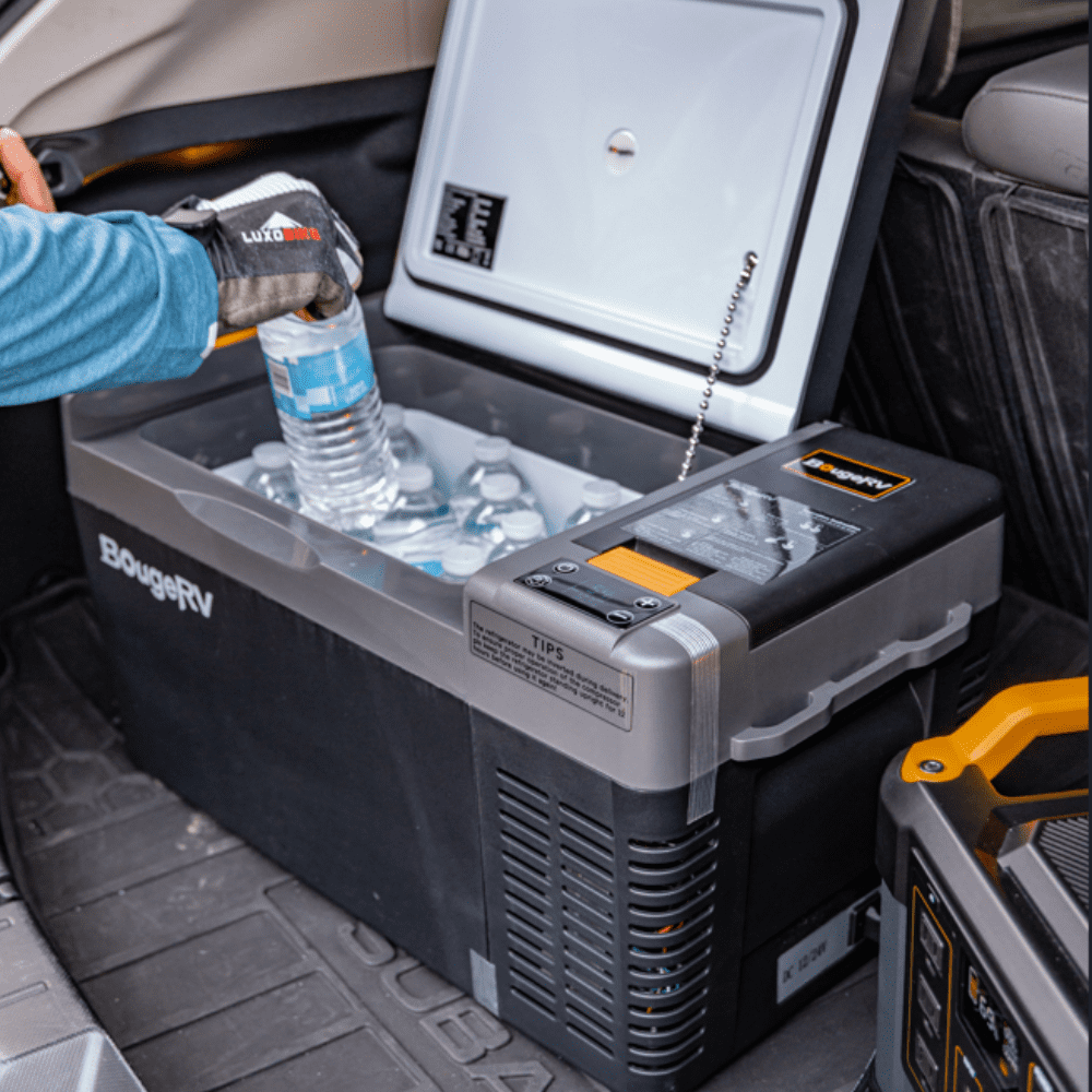 BougeRV 12 Volt Refrigerator, CRPRO 30 Quart 12V Car Fridge Portable Freezer  Compressor Cooler, 12V/24 DC & 110-240 AC, -8℉~50℉ for Outdoor Camping  Overlanding Truck RV SUV Van 