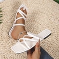 thumbnail image 6 of Domuza Women's Slide Sandals Chic Cross-Strap & Comfy Flat Shoes 2026 Summer Beige 9（EU-42）, 6 of 6
