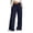 Navy, variant on Ynynloco Women's 100%Cotton Palazzo Pants High Waist Flowy Wide Leg Beach Drawstring Trousers with Pockets