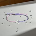 thumbnail image 6 of Mouliraty Breast Cancer Bracelet, Advocate The Bracelet for Women's Health Ribbon Bracelet Breast Illness Awareness Day Pull-Out Hand Chain Holiday Gift, Pink and Purple, 6 of 6