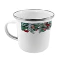 thumbnail image 2 of Christmas Steel Camping Mug, Snowy Xmas Branch with Vivid Baubles Stars Berries Cones and Mistletoe Yule Image, Printed Thermal Cup for Camping and Outdoor Activities, by Ambesonne, 2 of 2