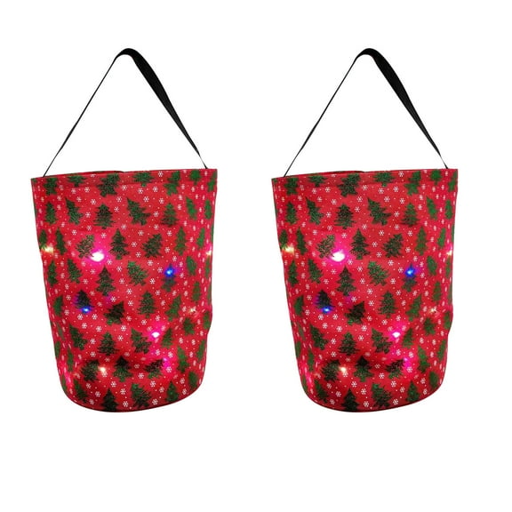 Halloween Candy Bag, Christmas Candy Tote, Reusable Snowman Treat Bags with Handles for Kids Party, Lightweight Portable 10x18 Inch Holiday Goodie Storage Bucket, Durable Polyester Gift Basket