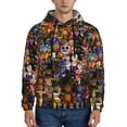 thumbnail image 2 of Lsque Five Nights At Freddy'S Pattern Casual Men's Hoodie,Hooded Sweatshirt with Kangaroo Pocket,Pullover Hoodie-Large, 2 of 8