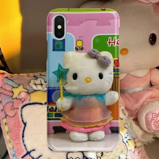 Sanrio Hello Kitty Steam Punk Syle Cool Guitar Anti Drop Funny Phone Case For iPhone 11 12 13 14 Pro Max Mini 6 7 8 Plus Case ZR
