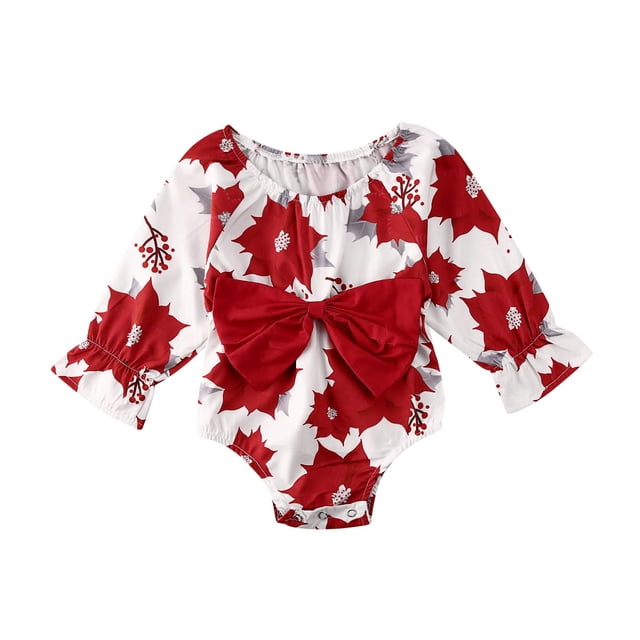 ITFABS Barboteuse une Pièce à Fleurs Imprimées pour Fille, Manches Longues Body Triangle